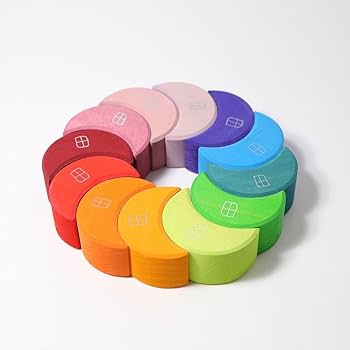 【最安値】 グリムス 月のお家 Piling Game Moon Houses Grimm's Wooden Toys | Moon Houses Stacking Game